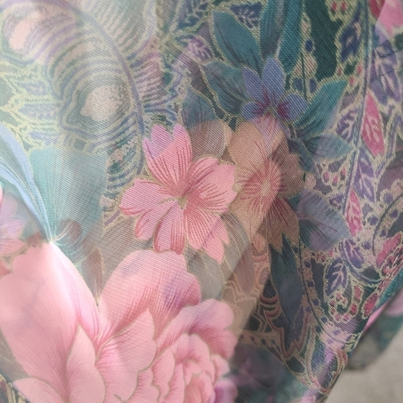 VICTORIA'S SECRET Gold Label Sheer Floral Print Robe Kimono One Size - Picture 6 of 9